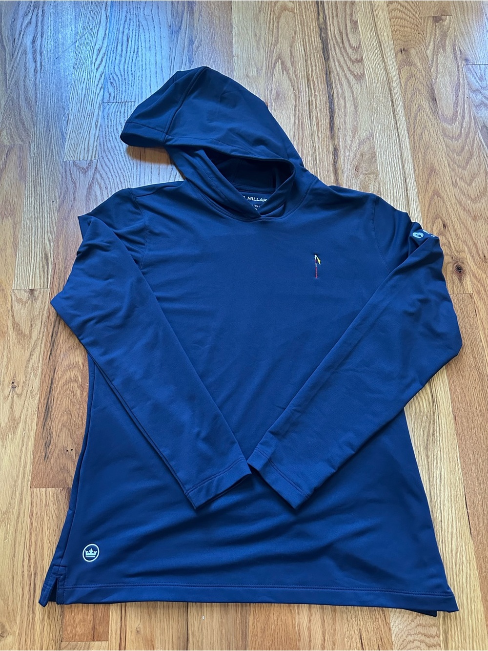 Peter Millar Navy Hooded Long-Sleeve Top